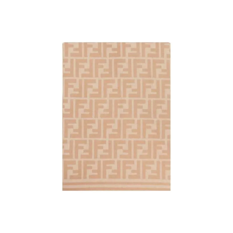 FENDI Wool Knit Scarves Men's Light Umber-2