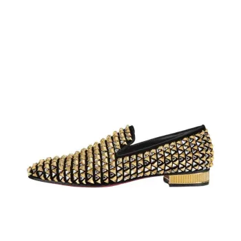 CL LUBOTING Croconaki Loafers Men's Gold