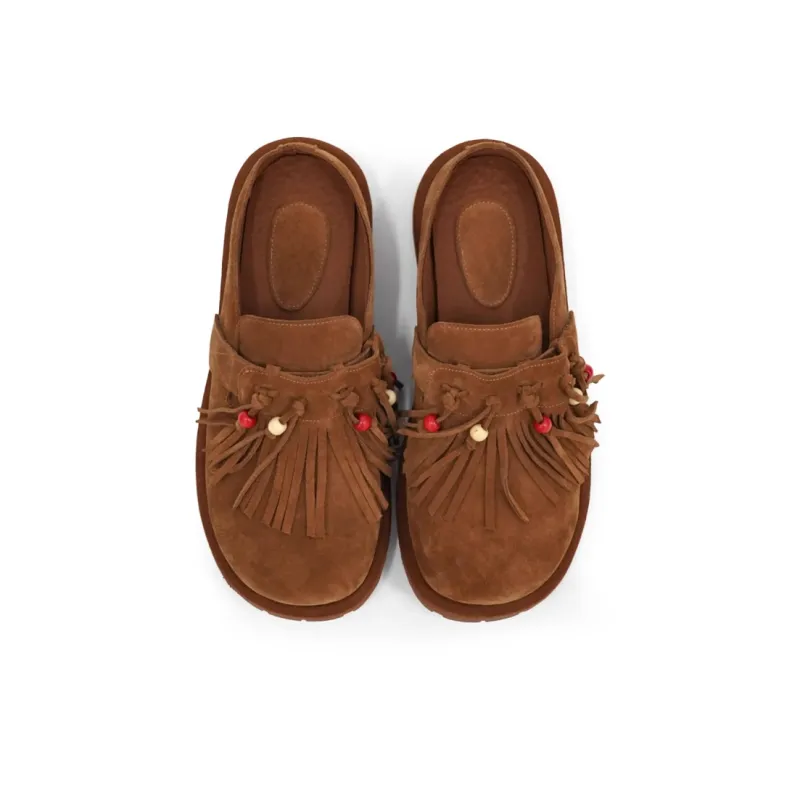 XIE SHE Fringe Odor Resistant Abrasion Resistant Slip Resistant Wrap toe Slippers Men's-2