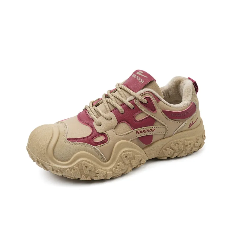 Warrior Warrior Abrasion Resistant Low Top Casual Shoes Women's Khaki Red-1
