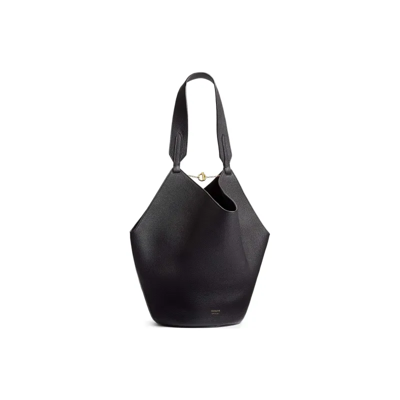 KHAITE Calfskin Tote Bag, Shopping Bag, Handbag, Shoulder Bag Trumpets Women's Black-0