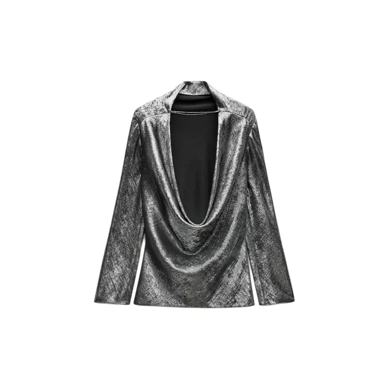 ZARA ZW Series T-Shirt Women's Silver-1
