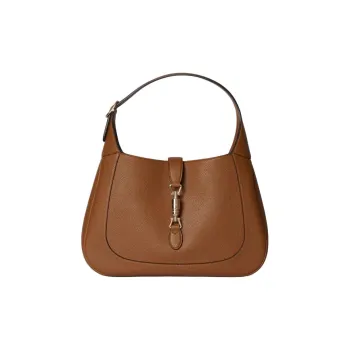 GUCCI Jackie 1961 Leather Shoulder Bag Medium Size Women's Brown