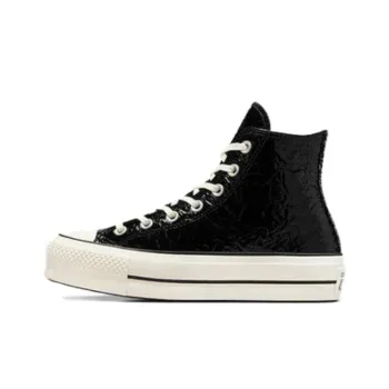 Chuck Taylor All Star Women's Converse Lift Platform High 'Crinkled Leather Black Egret' Women's