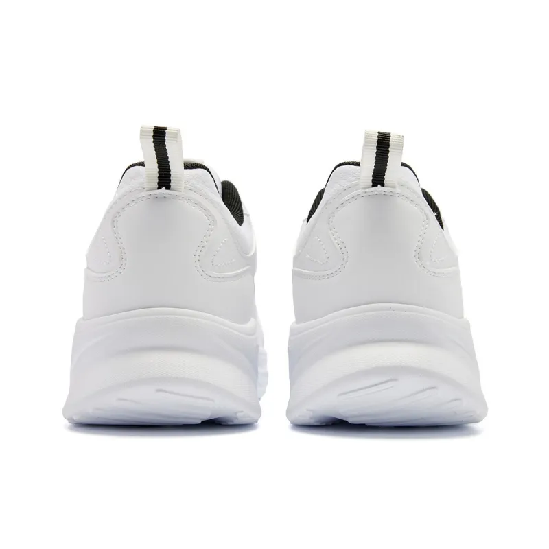 QIAODAN Support Lightweight Low Top Casual Running Shoes Men's White Black-3