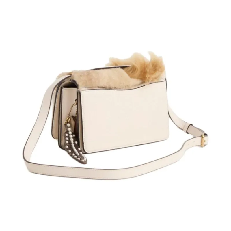 COACH Bandit Calfskin Portable Crossbody Bag Shoulder Bag Medium Size Women's Brass With Ivory-2