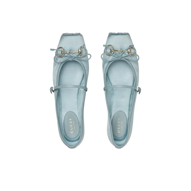 GUCCI Horsebit Casual Single Shoes Women's Blue-3