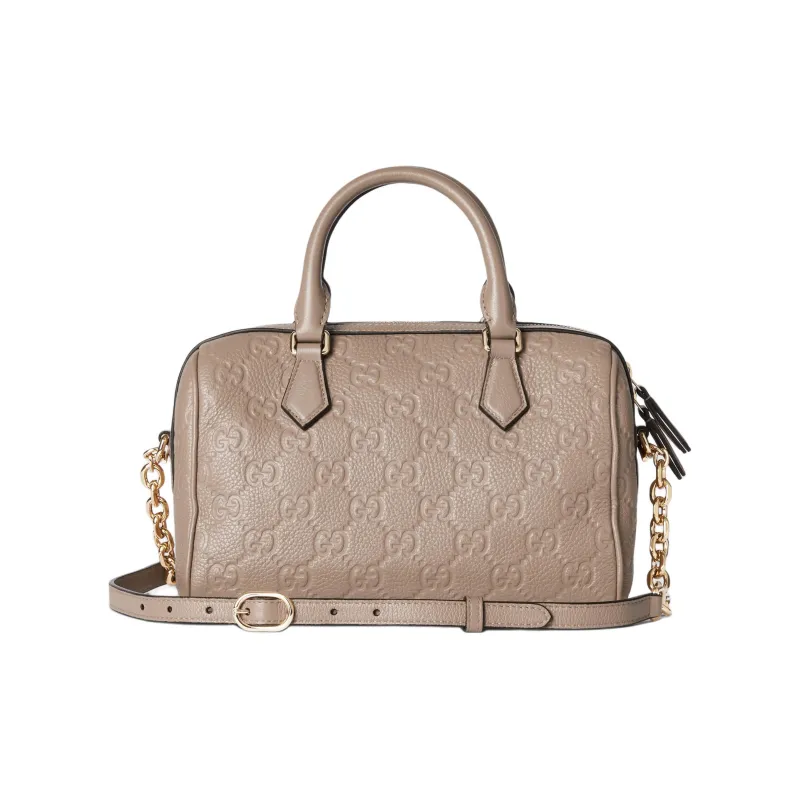 GUCCI Grain Leather Shoulder Bag, Crossbody Bag, Handbag Small Size Unisex Taupe-3