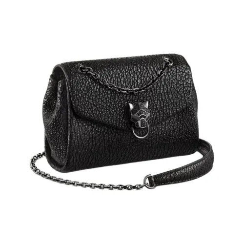 CARTIER Calfskin Shoulder Bag Crossbody Bag Mini Women's Black