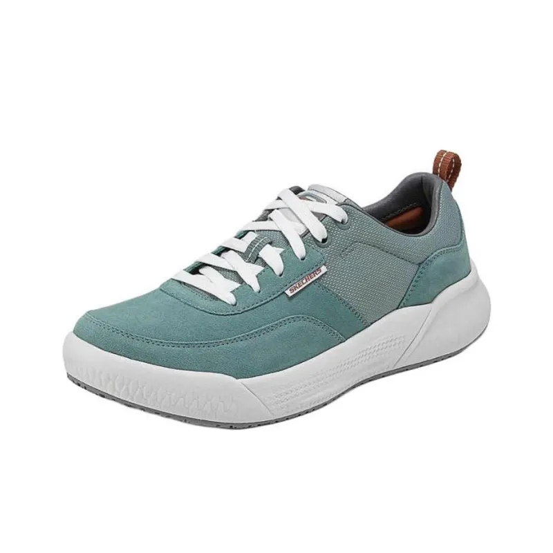 Skechers Cushioned Slip-Resistant Low-Top Casual Shoes Men's Light Blue-Green-1