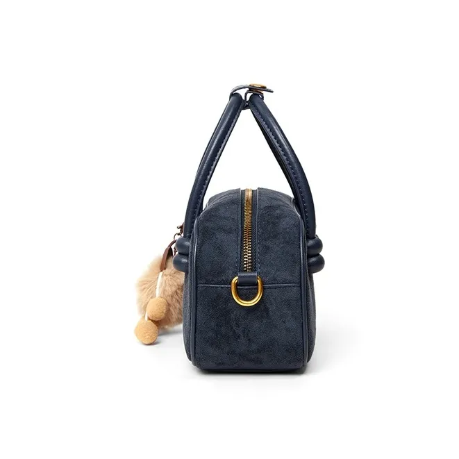 Teenmix Cow Leather Handbag, Crossbody Bag, Shoulder Bag, Bowling Bag Trumpets Women's Coffee/Caramel/Dark Blue-19