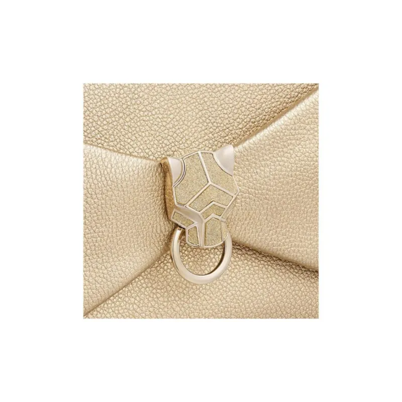 CARTIER Panthère De Cartier Cow Leather Clutch Women's Gold-5