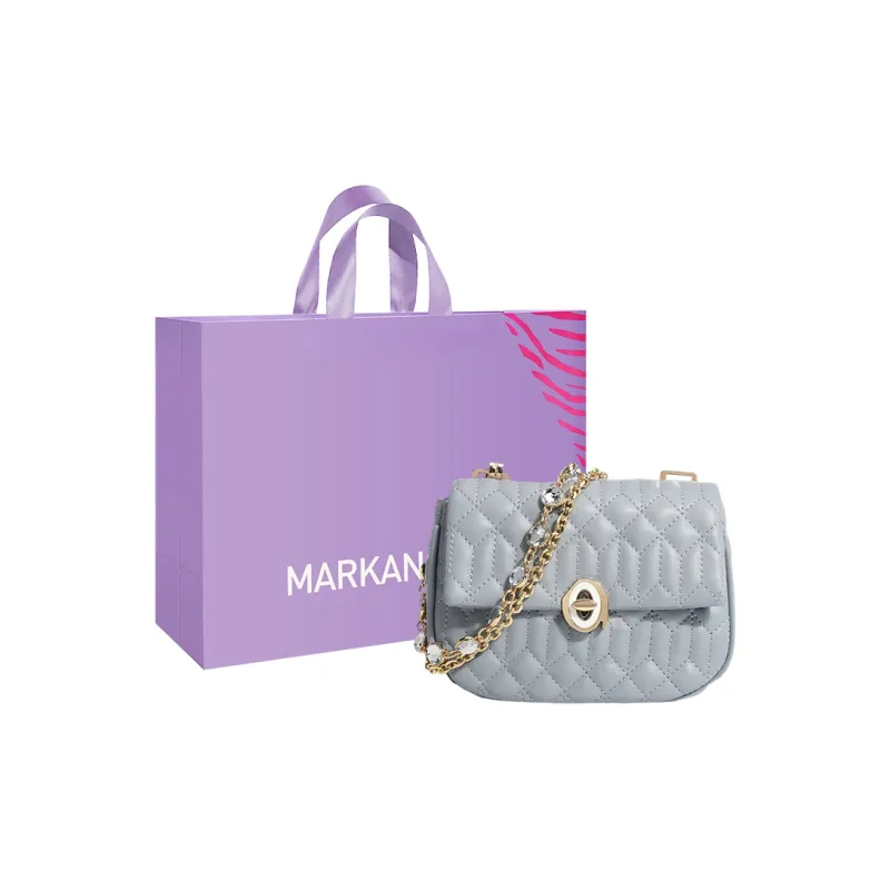 MARKANGARO PU Shoulder Bag, Crossbody Bag, Small Square Bag Regular Women's Haze Blue \ Mint Green-0
