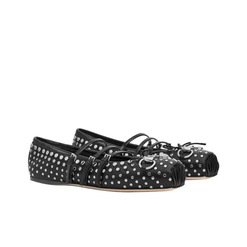 GUCCI Horsebit Casual Single Shoes Women's Black-2