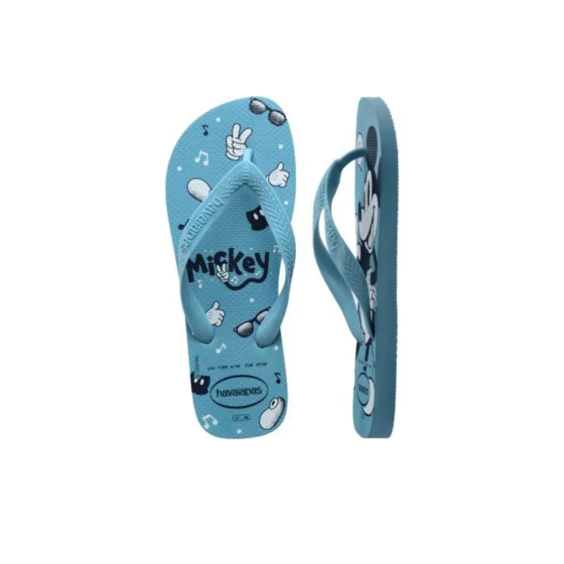 Disney x Havaianas Rubber Sole Abrasion Resistant Flip Flops Men's Blue-5