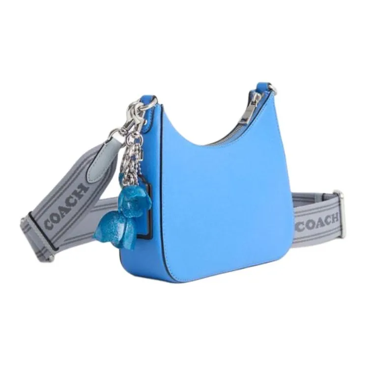 COACH Hobo Leather Shoulder Bag Crossbody Bag Small Size Women's Blueberry-1