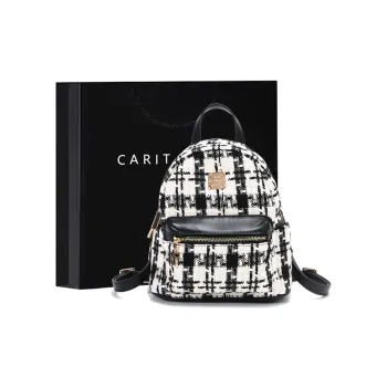 Carit&Koty Fabric PU Polyurethane Backpack Regular Women's Black