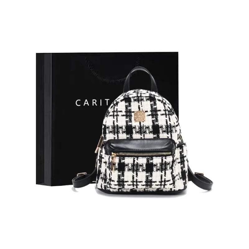 Carit&Koty Fabric PU Polyurethane Backpack Regular Women's Black-0