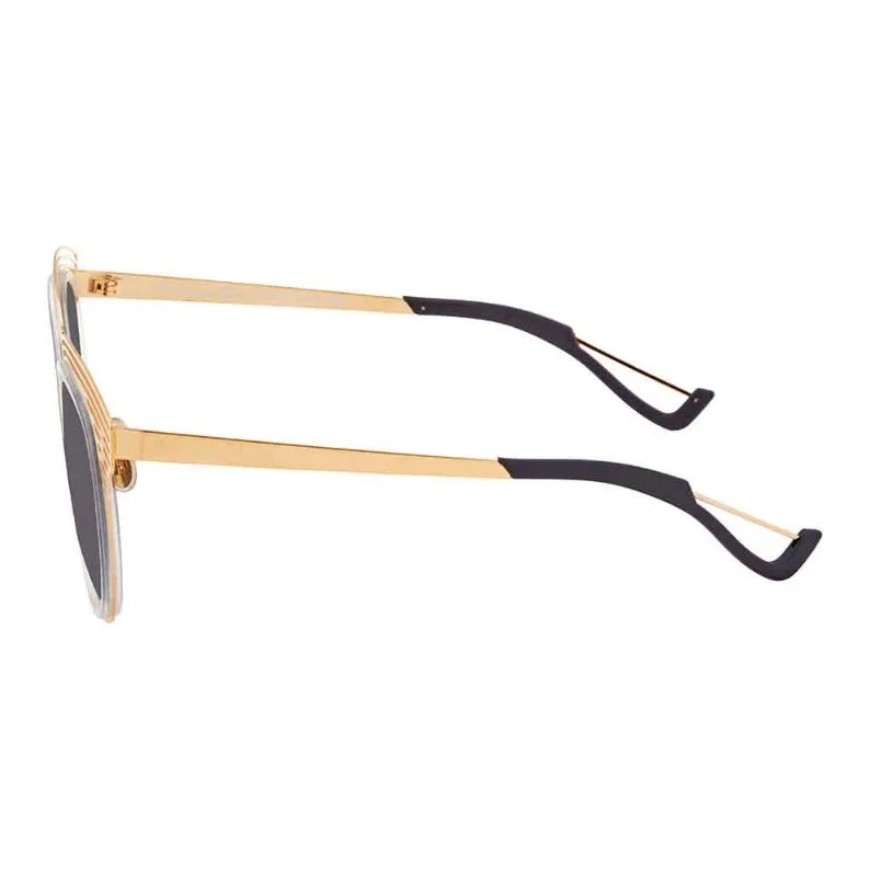 DIOR Metal Irregular Shape Sunglasses Women's Gold-2