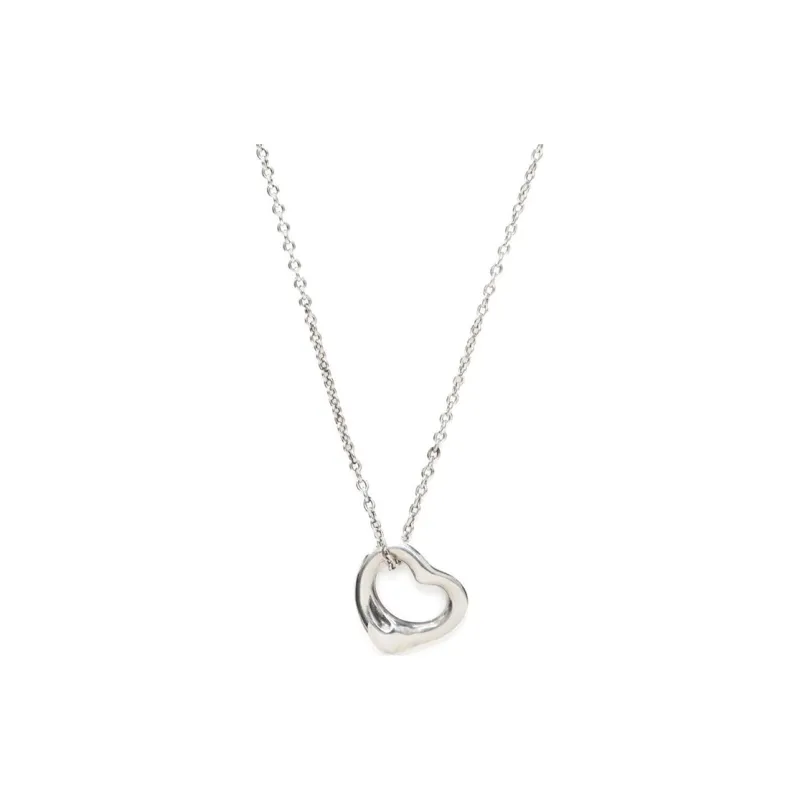 TIFFANY & CO. X Elsa Peretti Sterling Silver Open Heart Necklace-0