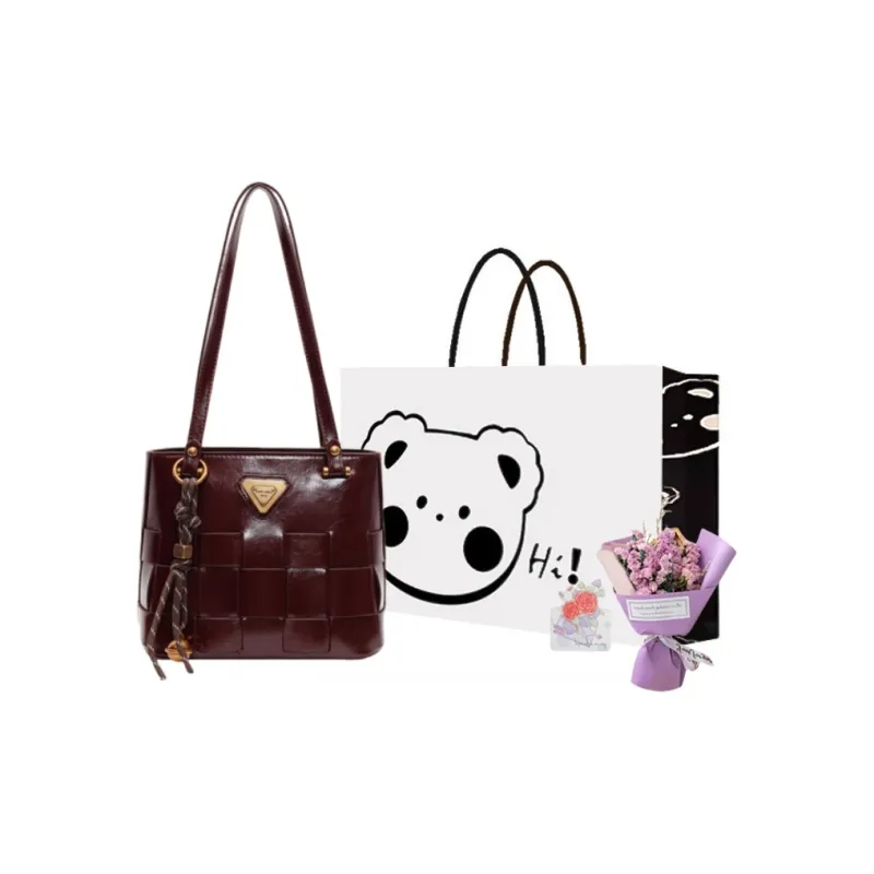 NX DOUGHNUT PU Handbag Shoulder Bag Women's Black/Ancora Red/Coffee/Brown-24