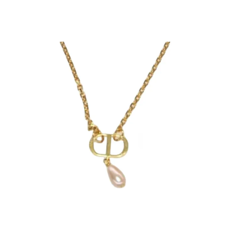 DIOR Metal Necklaces Unisex Pink-2