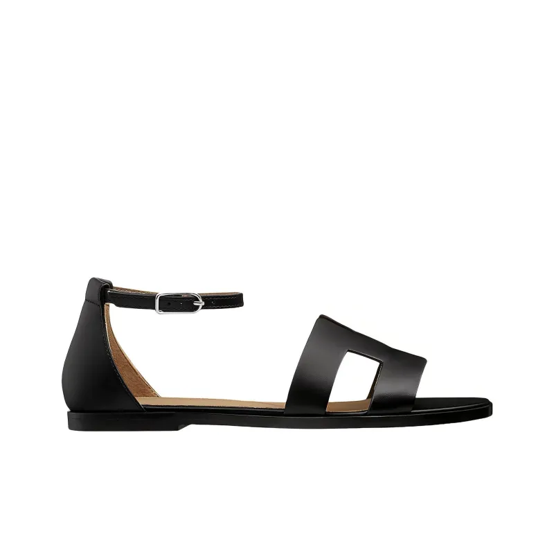 HERMES Santorini Strap Sandals Women's Black-1