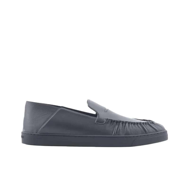 GIORGIO ARMANI Slip On Low Top Pleated Casual Loafers-1