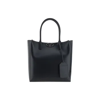 Valentino GARAVANI Calfskin Tote Bag Shopping Bag Handbag Men's Black