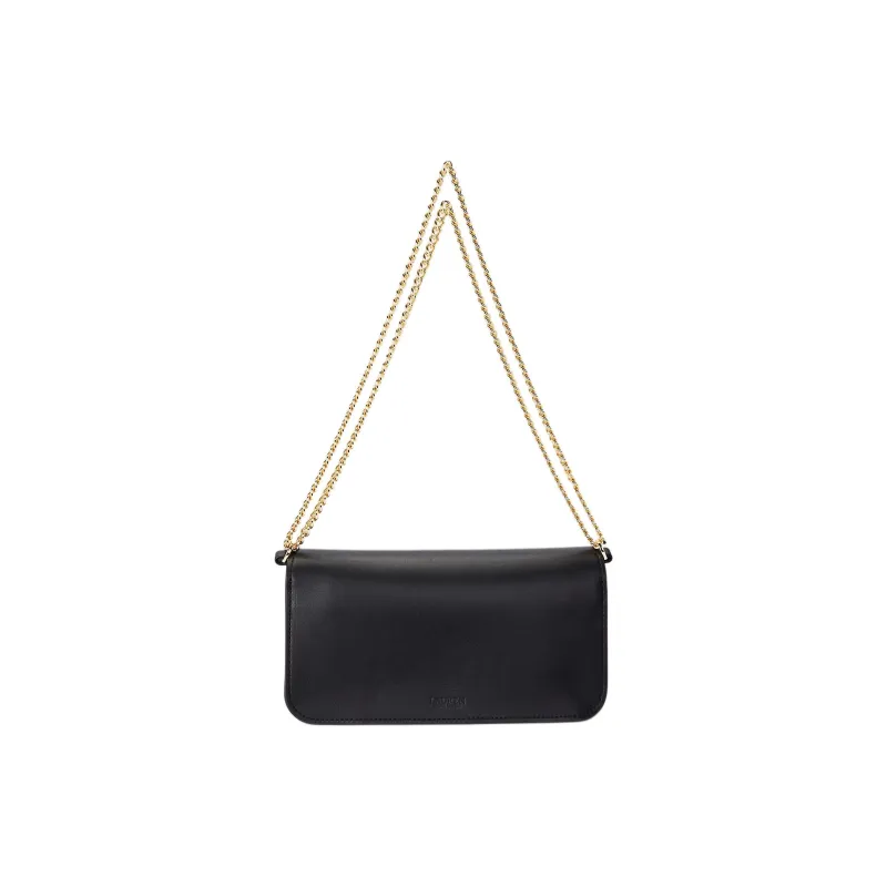 Polo Ralph Lauren Leather Crossbody Bag Shoulder Bag Medium Size Women's Black-2