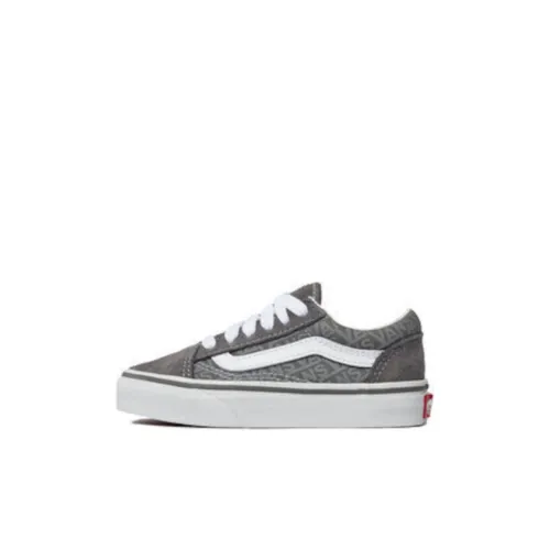 Vans Old Skool Anti Slip Wear Resistant Low Top Skateboard Shoes Gray Children Aged 3 7 Years Old