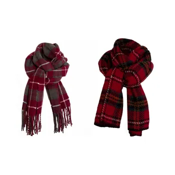 Tokyo Season Polyester Knit Scarves Unisex Red