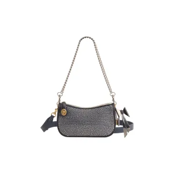 COACH Swinger Leather Handbag Shoulder Bag Medium Size Women's Brass Mixed Pink Pencil Color