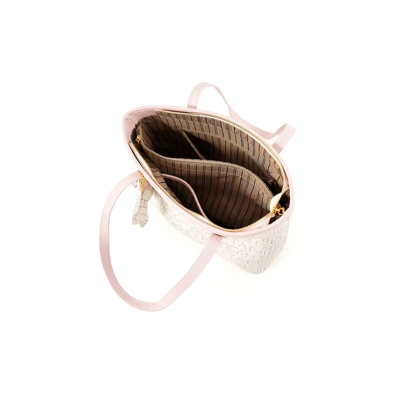 Vigno Synthetic Leather Handbag Shoulder Bag Regular Large Size Women's Pink White/Pink Coffee-16