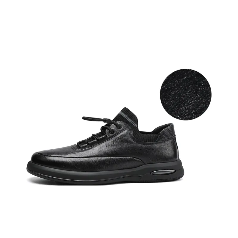 SEPTWOLVES Low Top Casual Shoes Men's Black HD-6