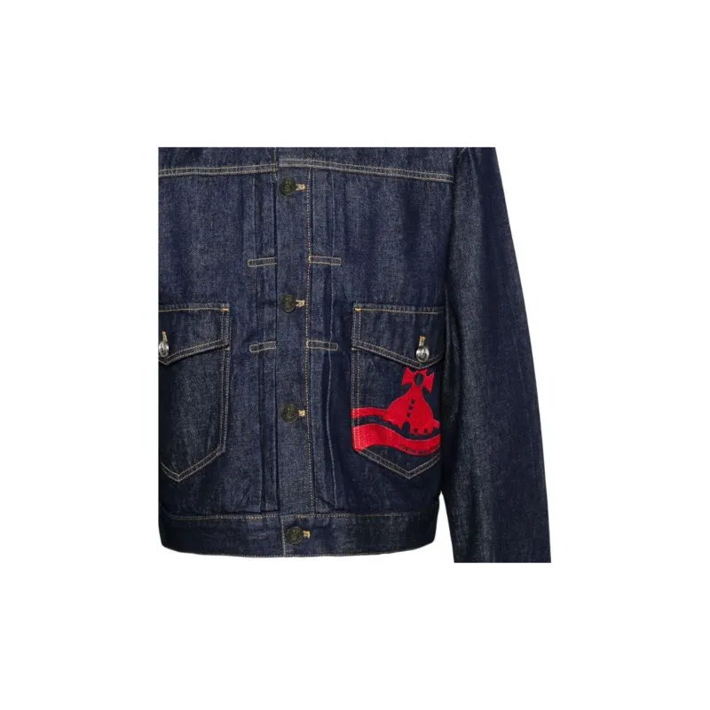 Vivienne Westwood Logo Printed Denim Jacket-4