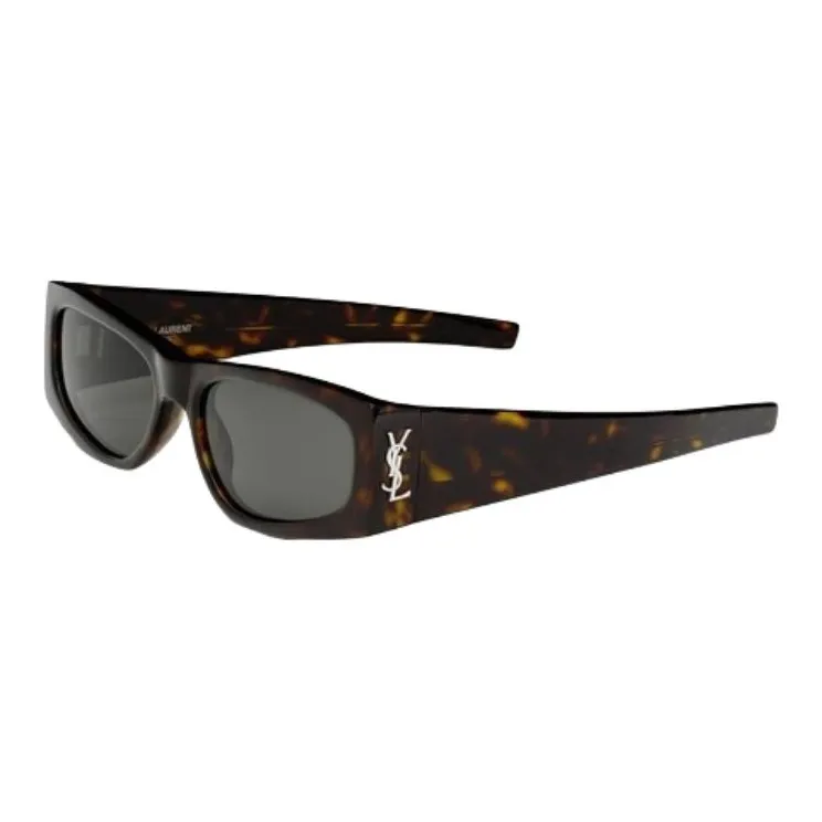 SAINT LAURENT Rectangle framed Tortoiseshell Sunglasses-3
