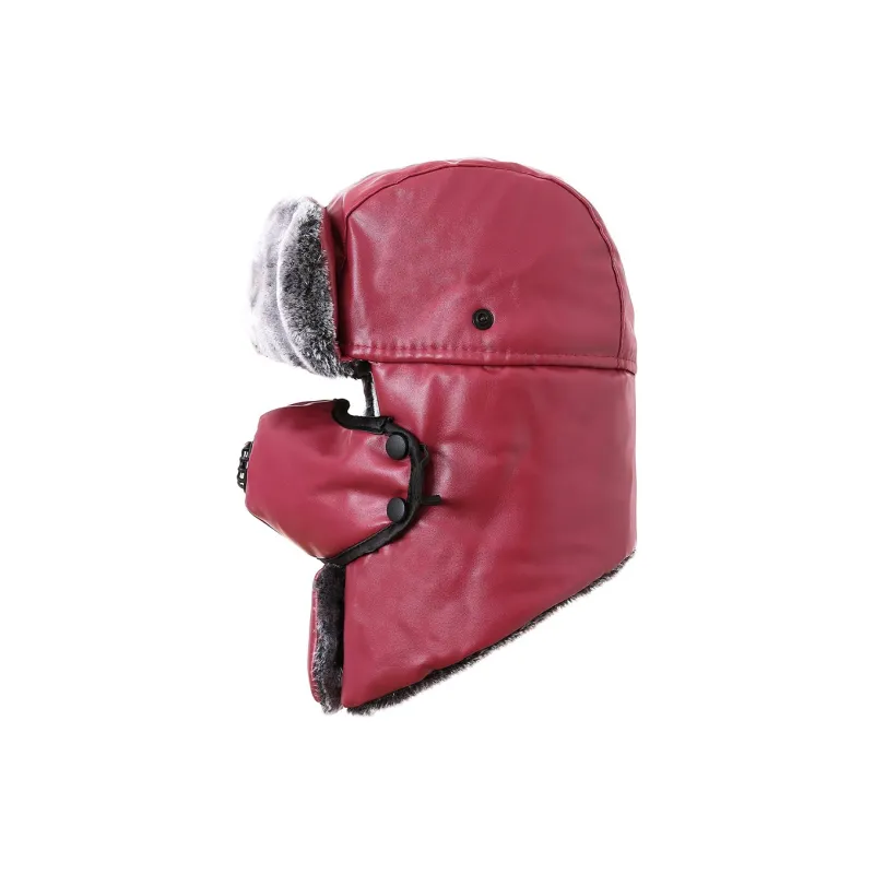 BAIJUAN PU Leather + Polyester Fiber Trapper Hats Unisex-2