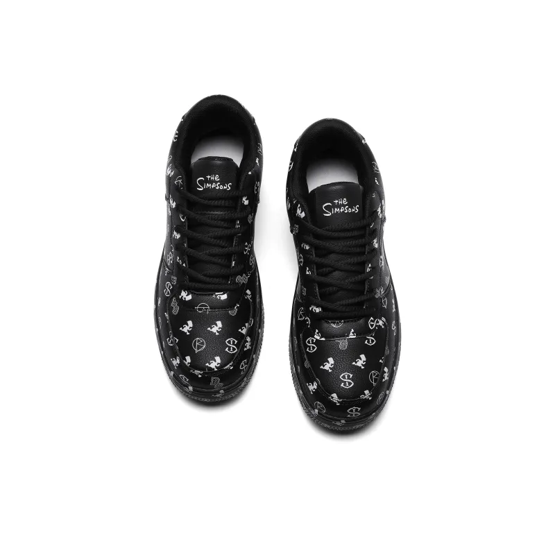 The Simpsons Skateboard Shoes Unisex Low Top Black/Tiffany Blue/White-5