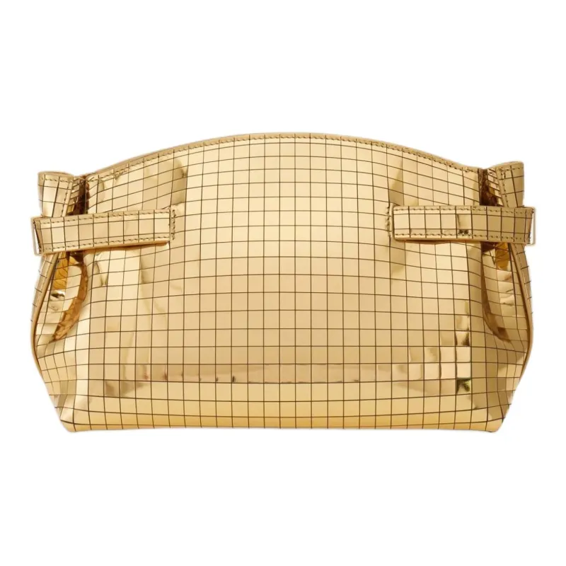 FERRAGAMO Layered Laser Calfskin Crossbody Bag Shoulder Bag Small Size Women's Gold-3