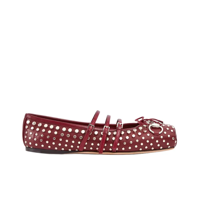 GUCCI Horsebit Casual Single Shoes Women's Red-1