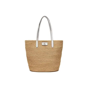 Polo Ralph Lauren Paper One Shoulder Handbag, Shoulder Bag Large Size Women's Beige