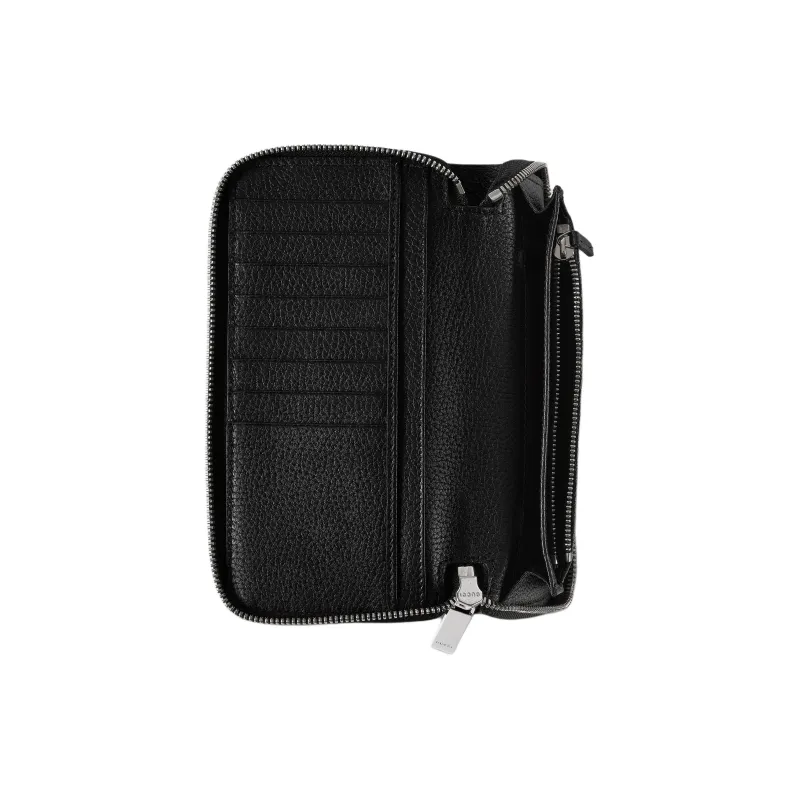 GUCCI Leather Card Holder, Wallet Men's Black-3