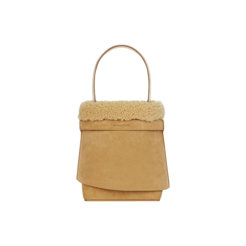 Givenchy Shark Lock Cow Leather Bucket Bag, Shoulder Bag, Crossbody Bag, Handbag Regular Women's Hazelnut-3