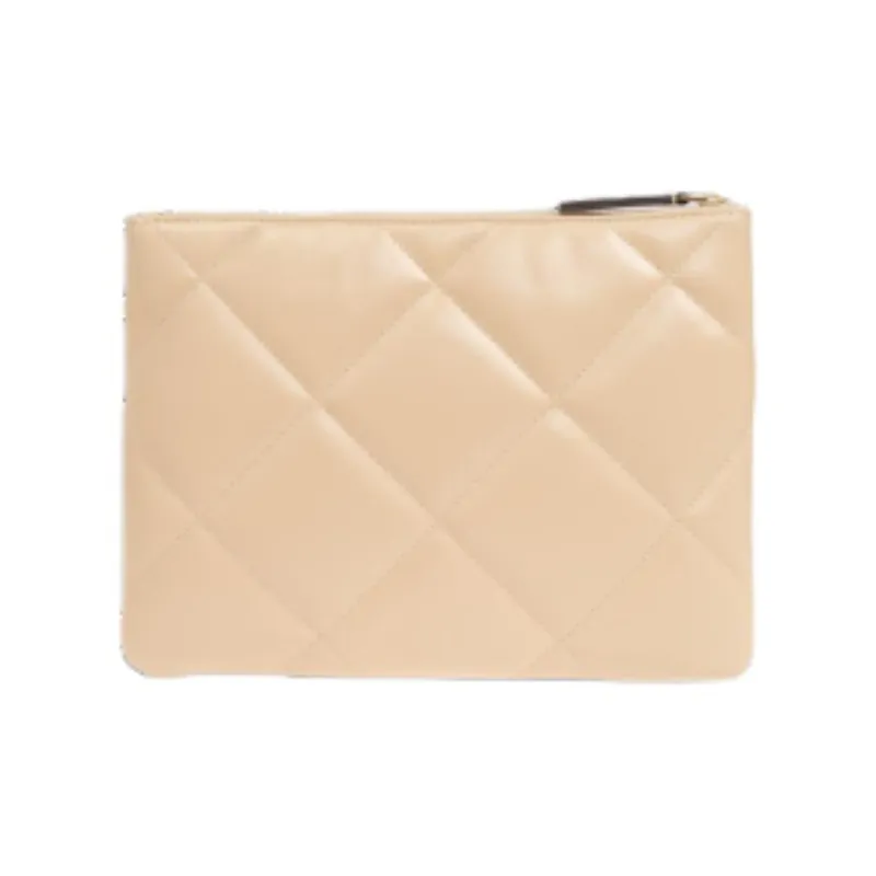 TORY BURCH Kira Leather Clutch Women's Cream-2