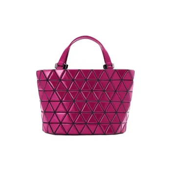 ISSEY MIYAKE CRYSTAL GLOSS Artificial Leather Crossbody One Shoulder Handbags Small Size Women's Rose Red