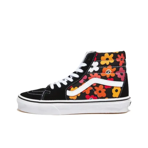 Vans Sk8-Hi Anti-Slip Wear-Resistant High-Top Skateboard Shoes Women's Black White