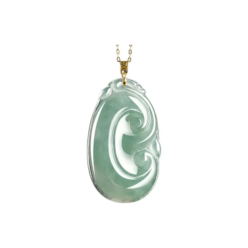Run Ding Ice Glutinous Jadeite Necklaces Unisex-0