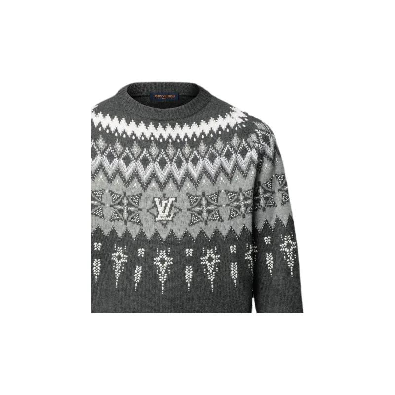 LOUIS VUITTON Embellished Wool Cashmere Blend Pullover-3