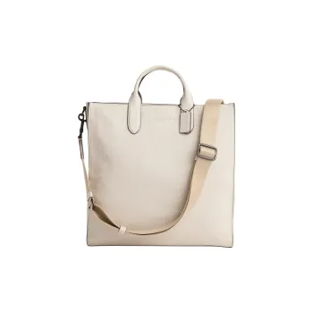 COACH Gotham Pebble Leather Tote Bag, Shopping Bag, Shoulder Bag, Crossbody Bag, Handbag Large Size Unisex Beige